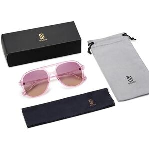 Polarized Aviator Sunglasses Classic 70s Vintage Square SJ2174 Pink